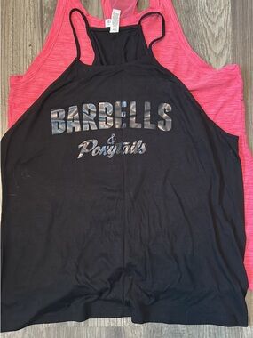 Barbells & Ponytails Women's Black Graphic Tank Top